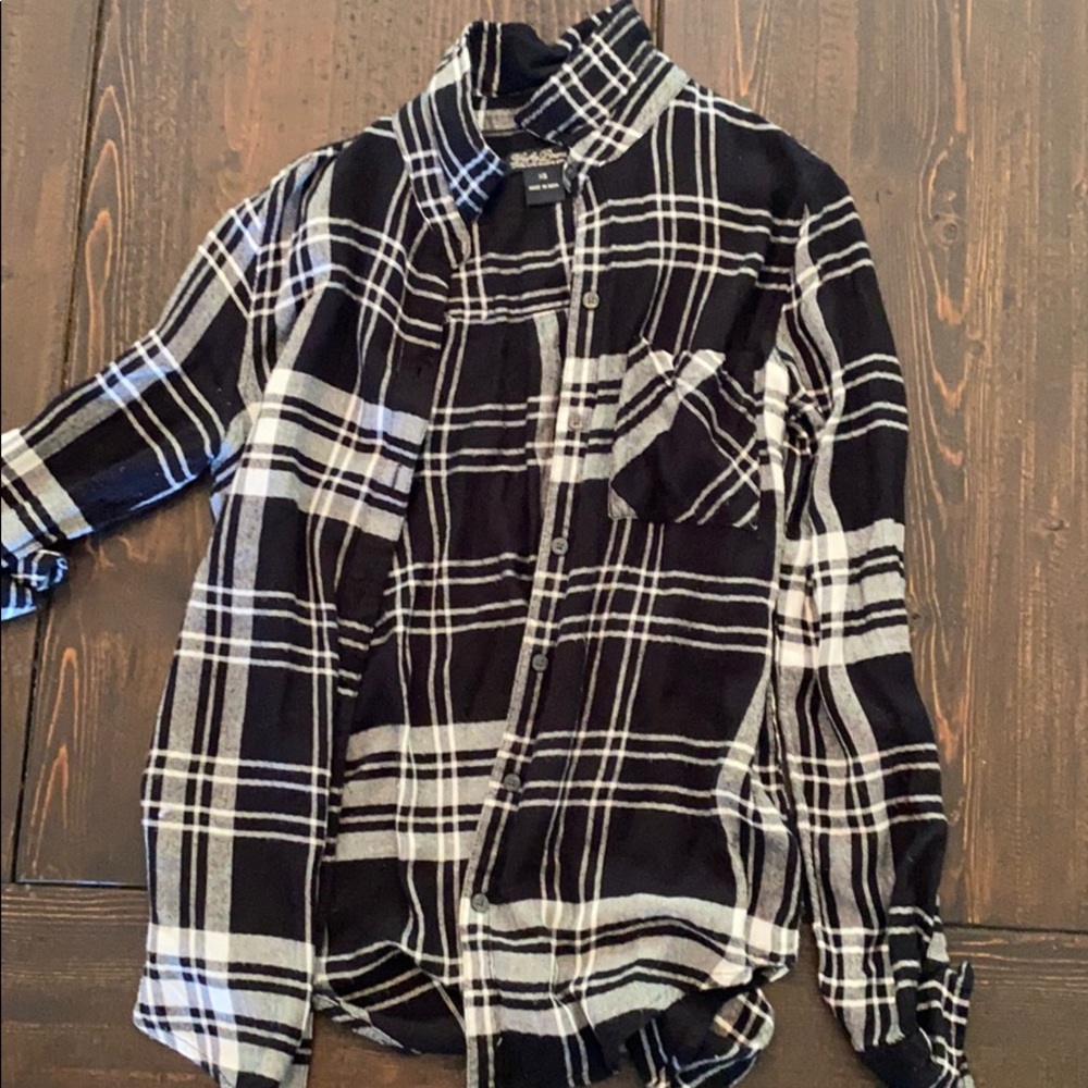 Black and white checkered flannel